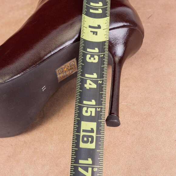 Jeffrey Campbell Women Darling Fashion Party Pointy Brown Faux Leather Boots 11 - Picture 8 of 9